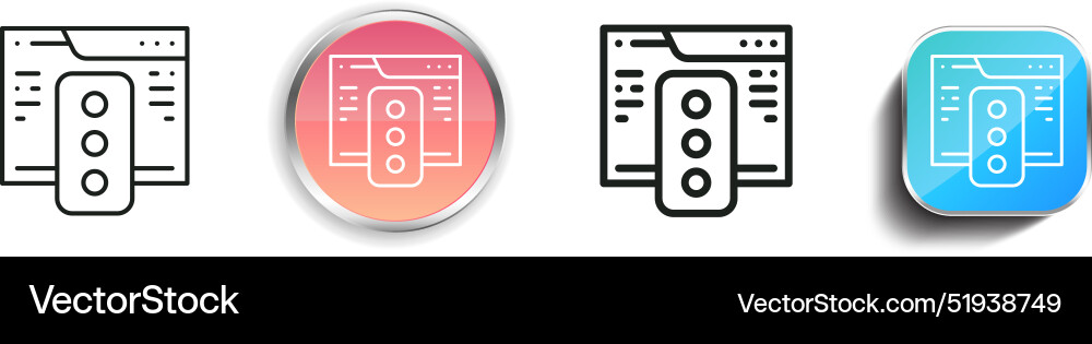 Browser icon thin linear regular and button style Browser icon thin linear regular and button style Vector Image