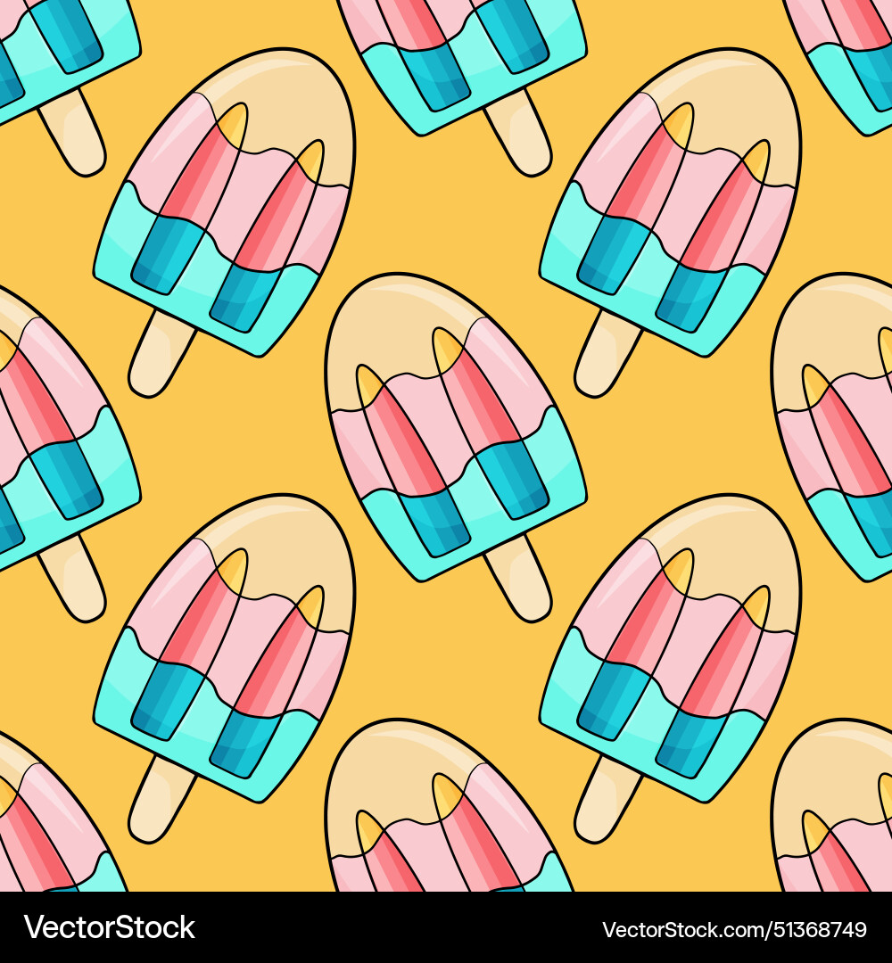 Hello summer seamless pattern with frozen Hello summer seamless pattern with frozen Vector Image