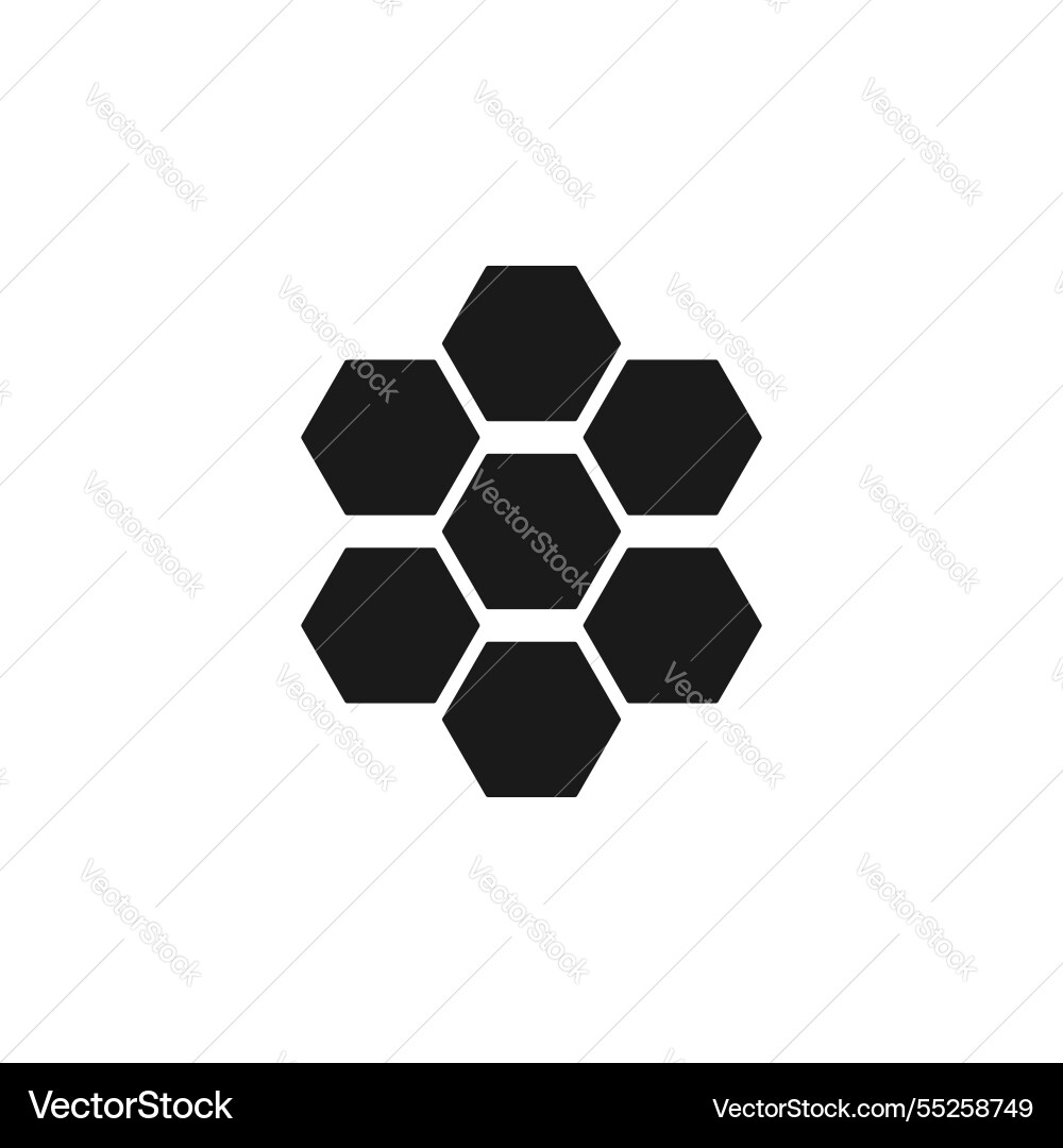 Honey comb hexagonal flat icon for apps and web Honey comb hexagonal flat icon for apps and web vector image