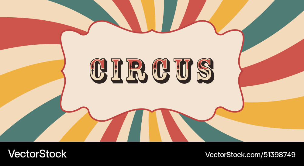 Horizontal circus retro background with rays Horizontal circus retro background with rays vector image