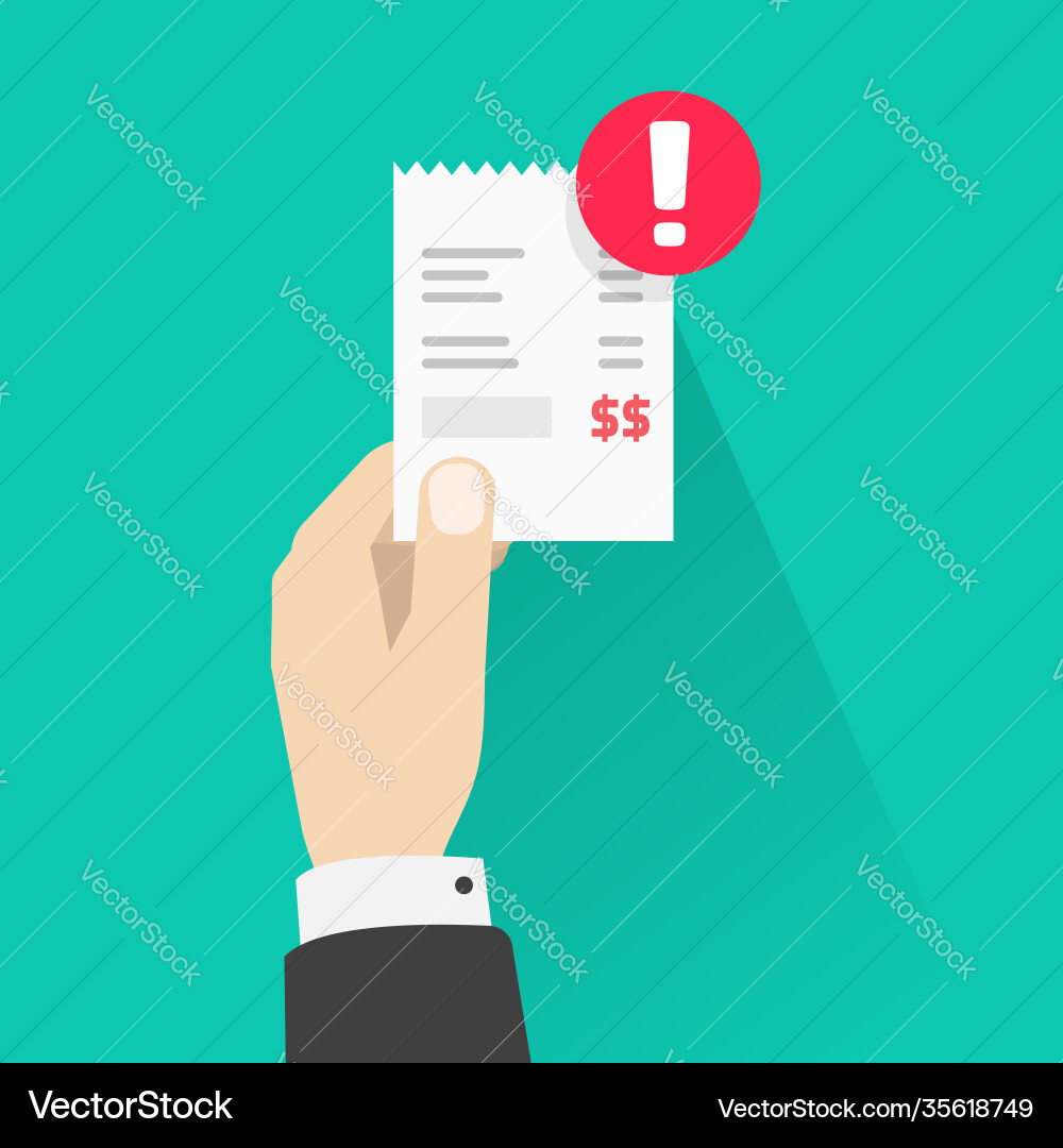 Past due payment bill pay overdue invoice notice vector image