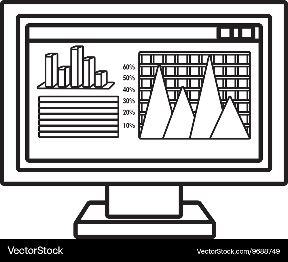 Spreadsheet with statistics graphics icon Vector Image