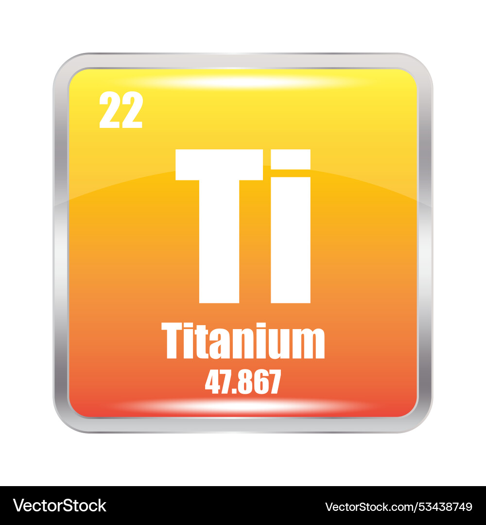 Titanium icon ti chemical element atomic number Vector Image