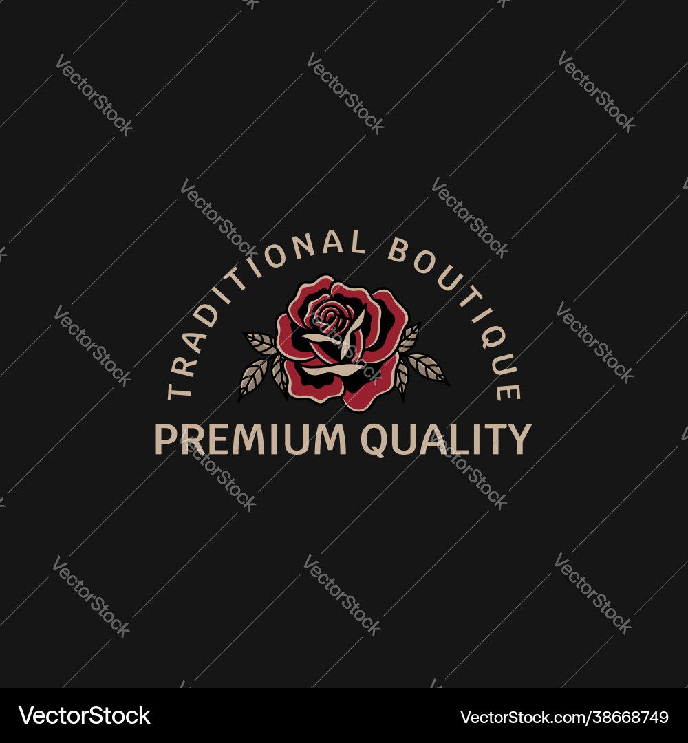 Traditionelle Boutique Vintage Logo Vorlage Traditionelle Boutique Vintage Logo Vorlage vektorbild
