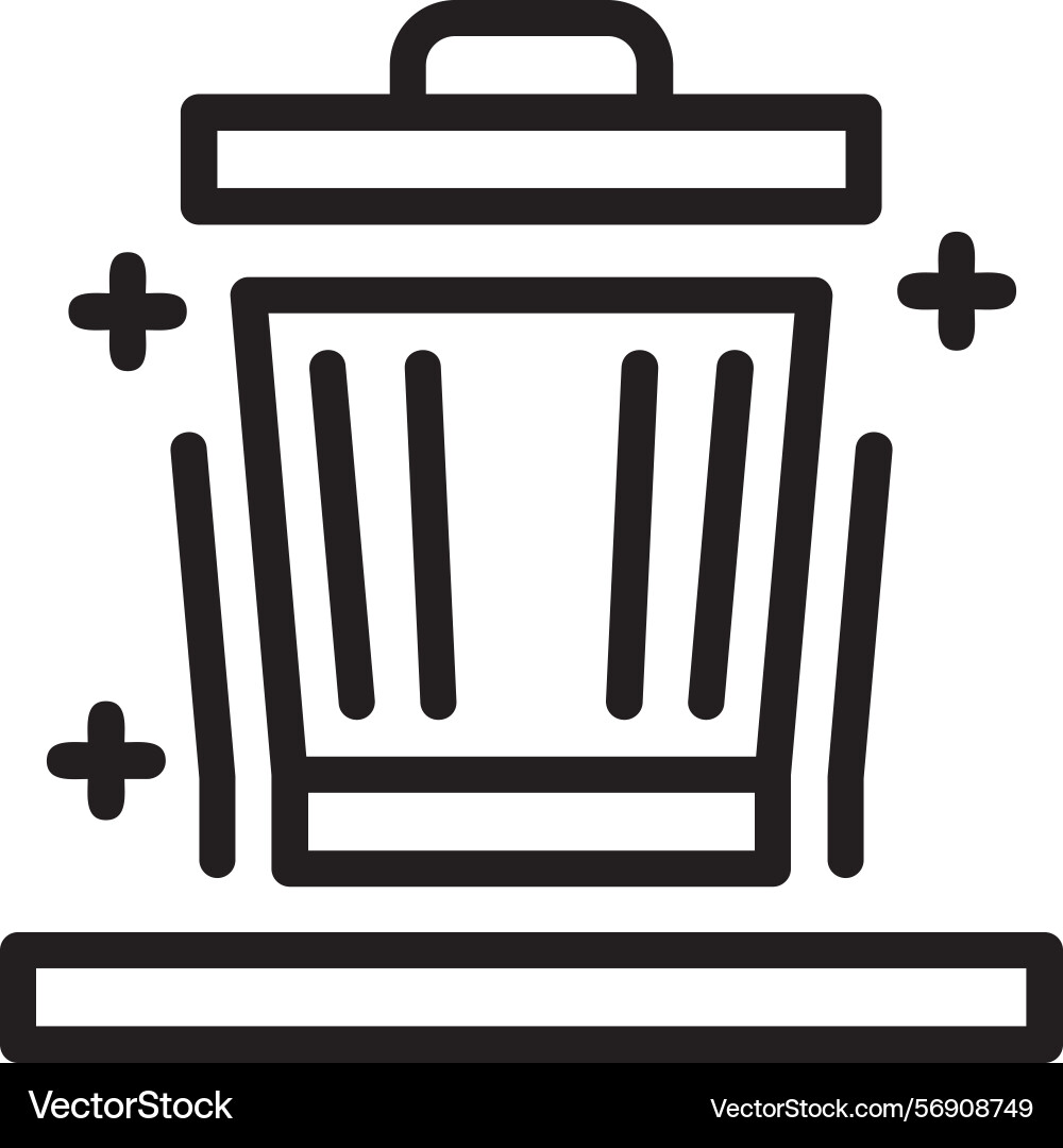 Trash can linear style icon design Vector Image