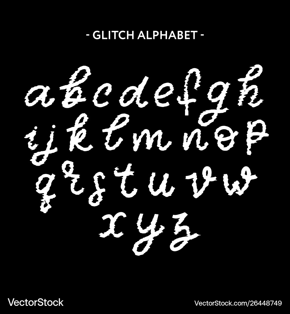 Trendy Stil verzerrte Gliitch Schriftbriefe Trendy Stil verzerrte Gliitch Schriftbriefe vektorbild