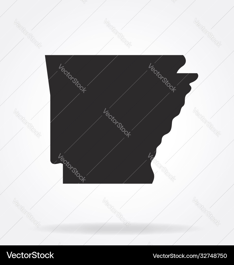 Arkansas State Shape Silhouette vector image