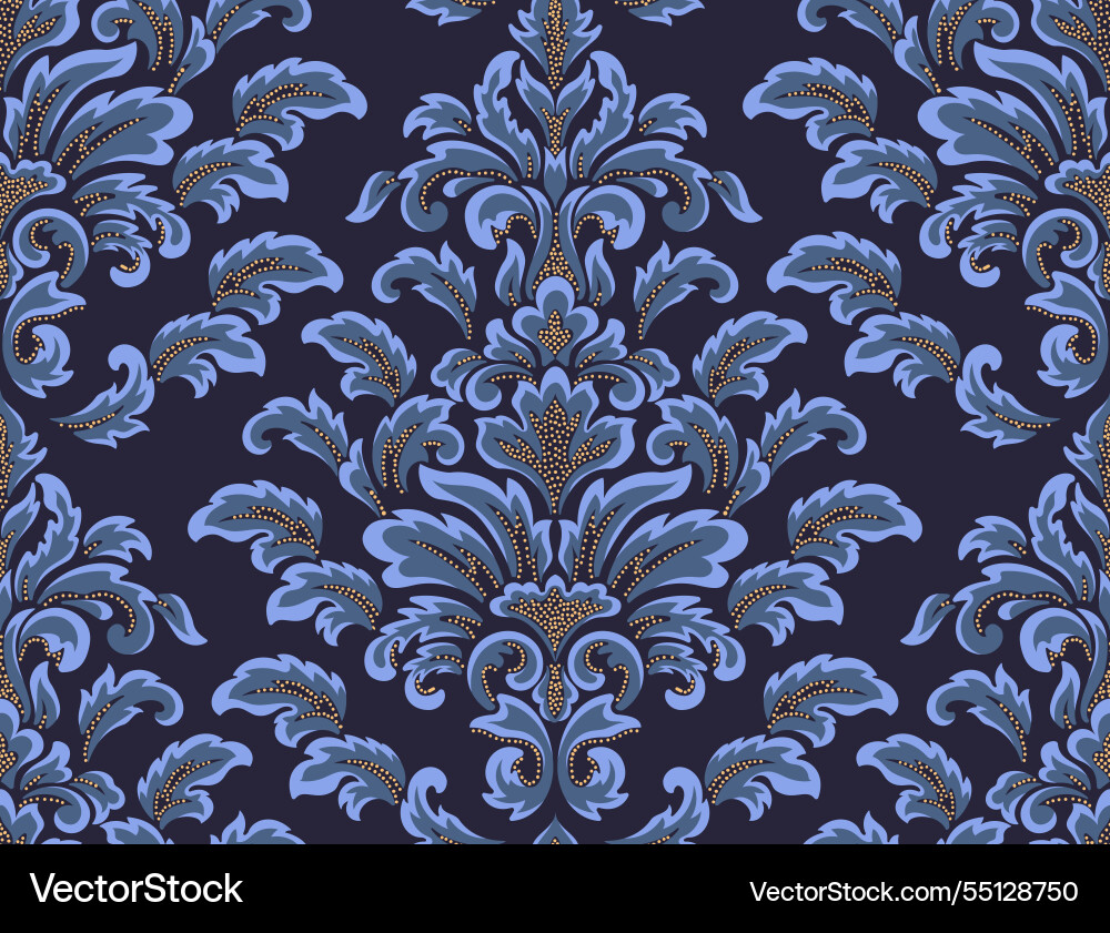 Damask seamless pattern element classical Damask seamless pattern element classical vector image