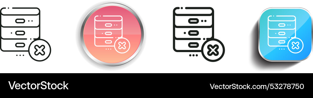 Database icon thin linear regular and button Vector Image