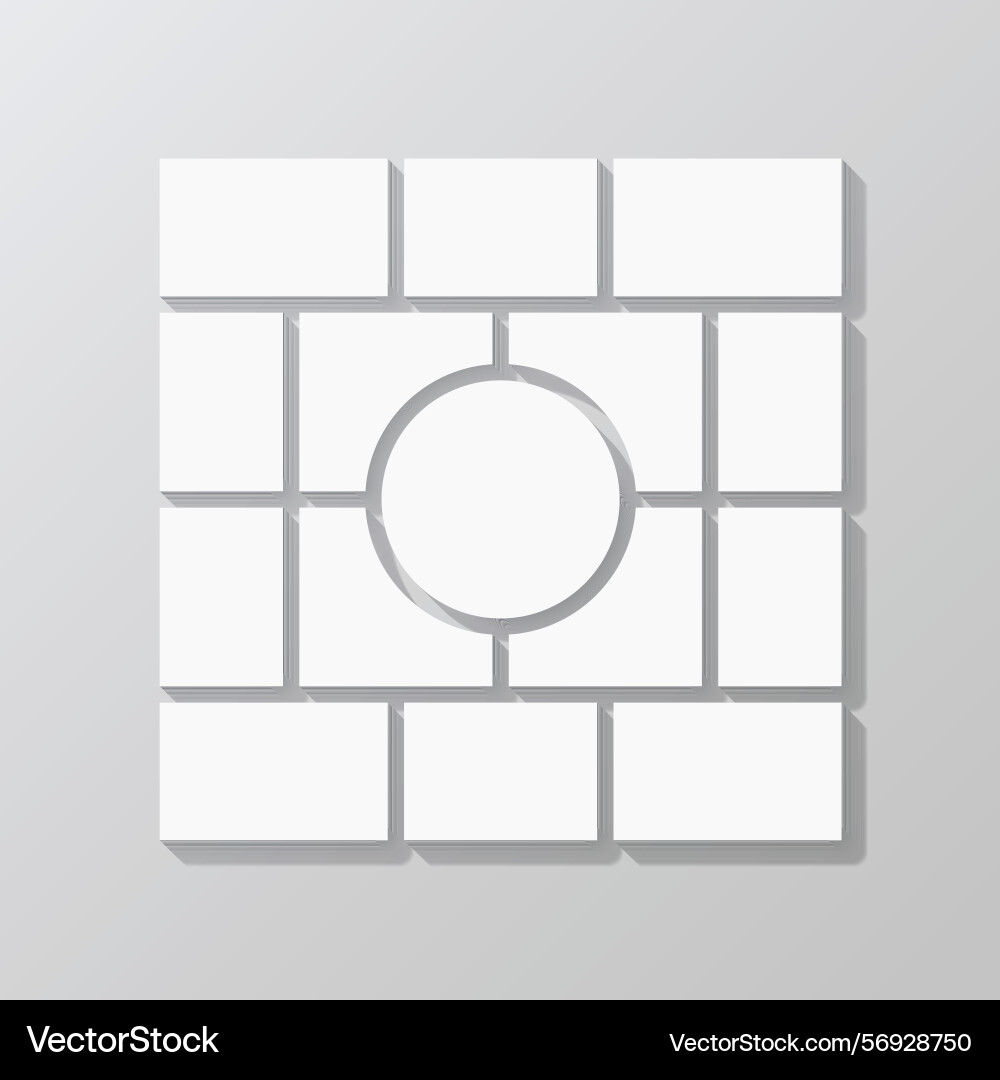 Empty album moodboard layout with circle Empty album moodboard layout with circle vector image
