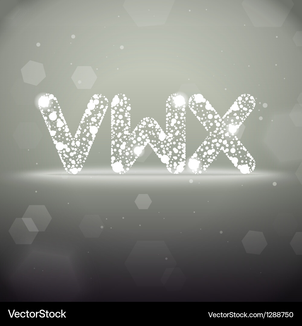 Glowing font from v to x on bokeh background vector image