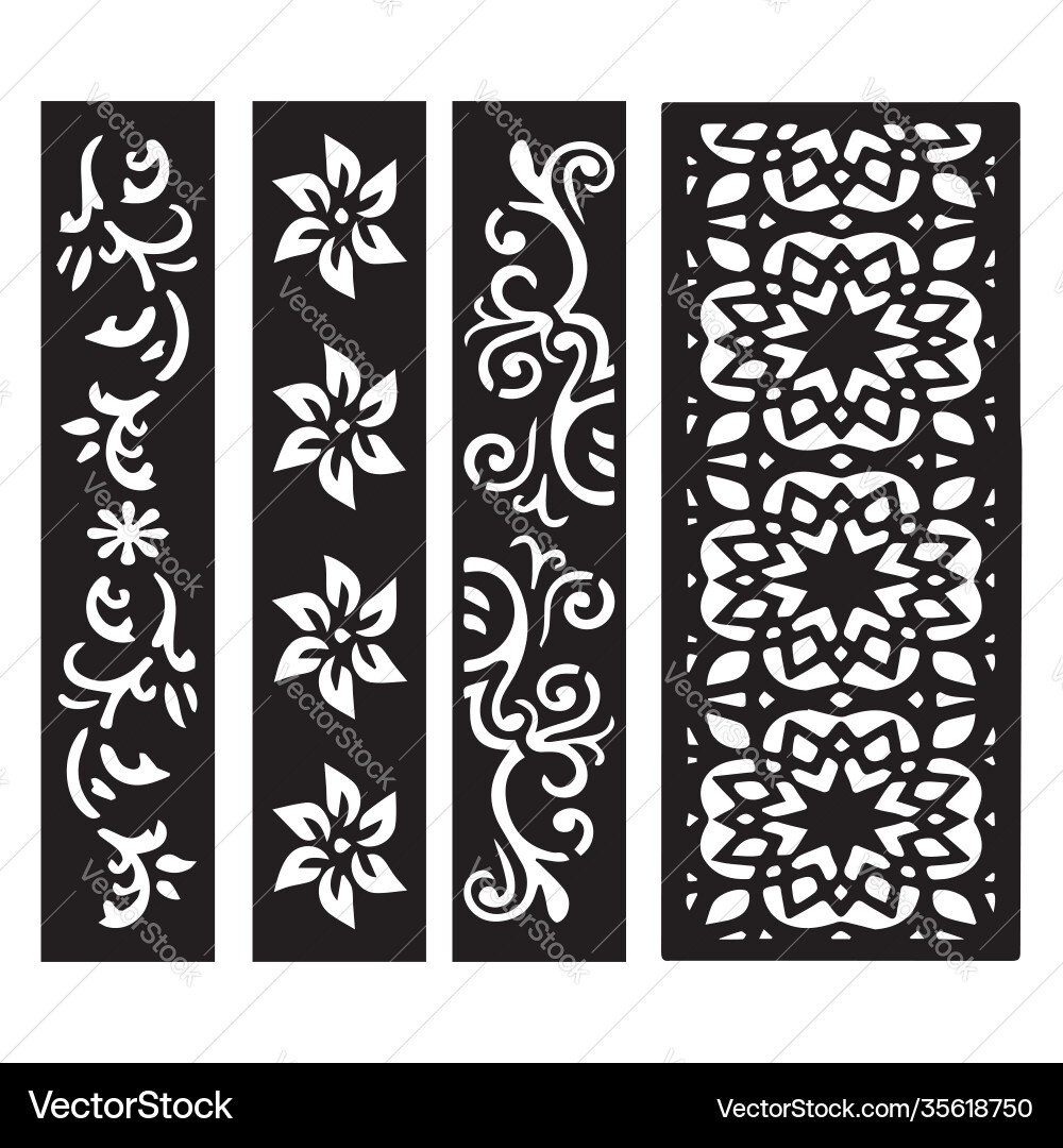 Laser cutting pattern design vector image