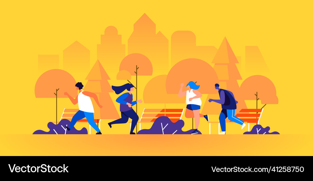 People athletes or sportsmen jogging running vector image