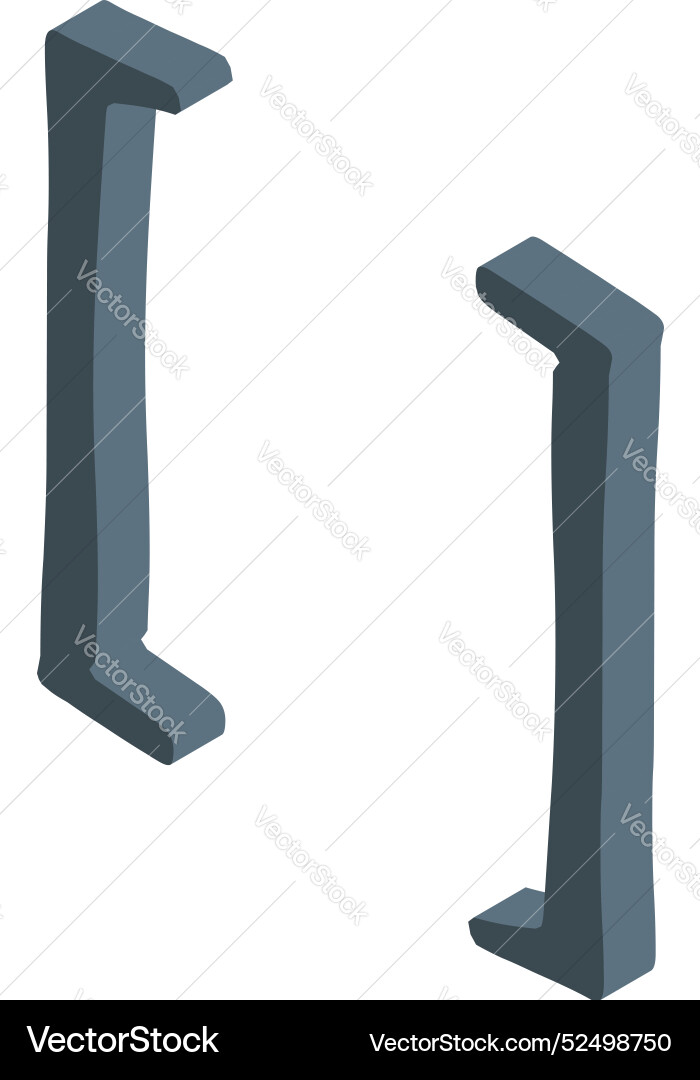 Square brackets creating empty space representing Square brackets creating empty space representing vector image