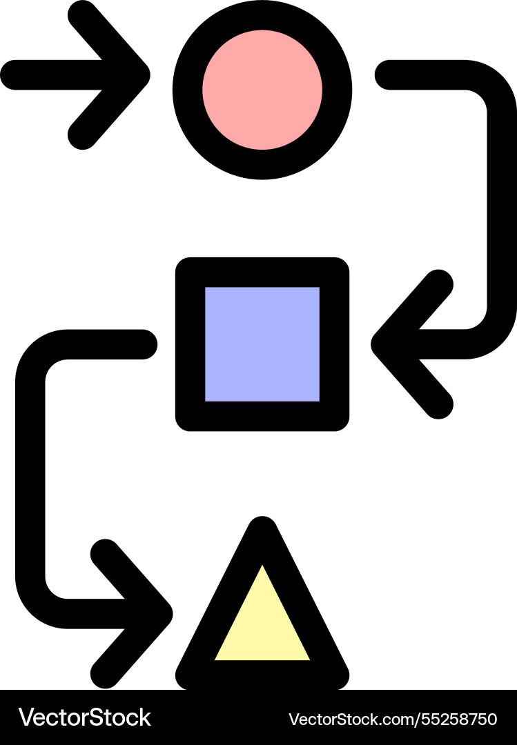 Workflow symbol -workflow and project management Workflow symbol -workflow and project management vector image