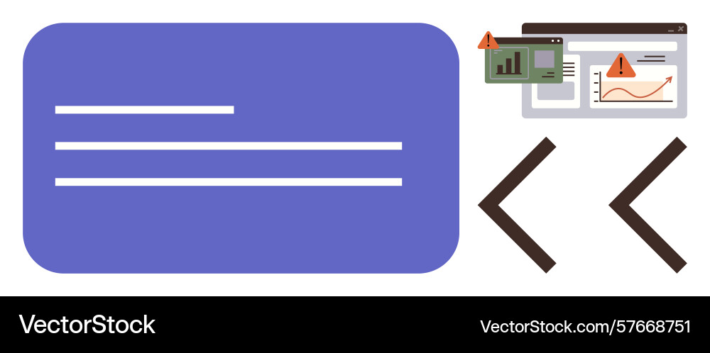Alert notifications with data visualization Alert notifications with data visualization vector image