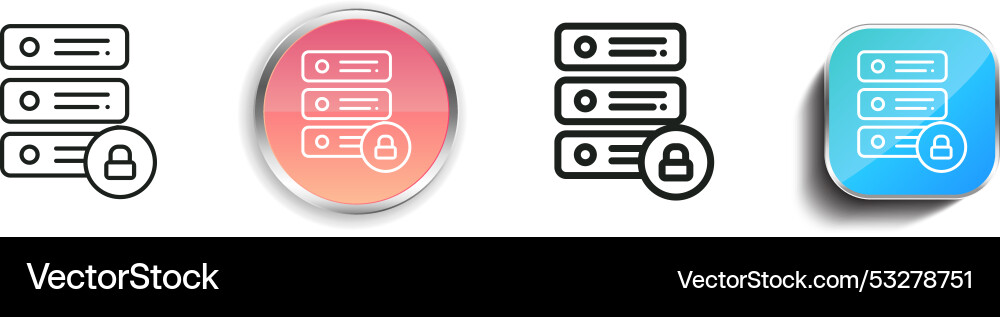 Database icon thin linear regular and button Database icon thin linear regular and button Vector Image