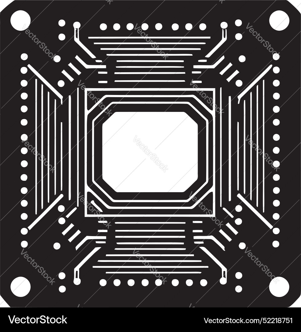 Digital essence iconic chip expression unveiled Vector Image