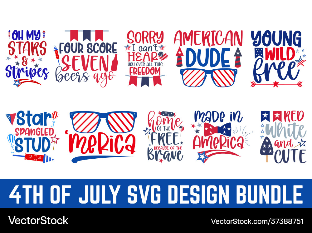 Fourth of July Hand Lettering vector image