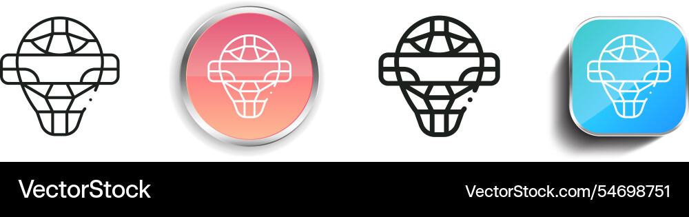 Head protector icon thin linear regular Head protector icon thin linear regular vector image