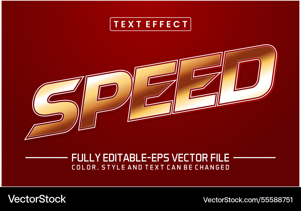 Speed font text effect editable vector image