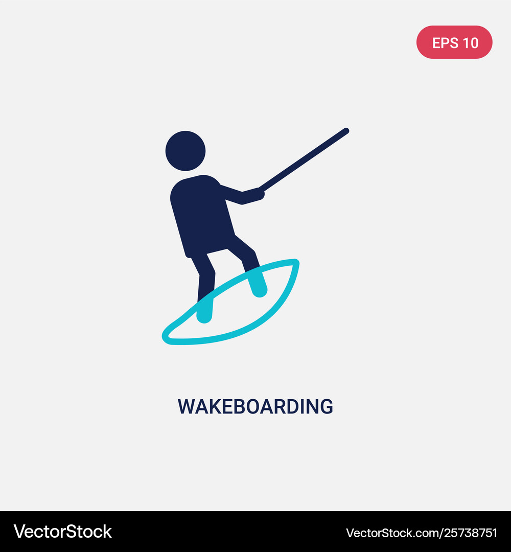 Two color wakeboarding icon from free time – Royalty-Free Vector |  VectorStock, image size:1000x1080