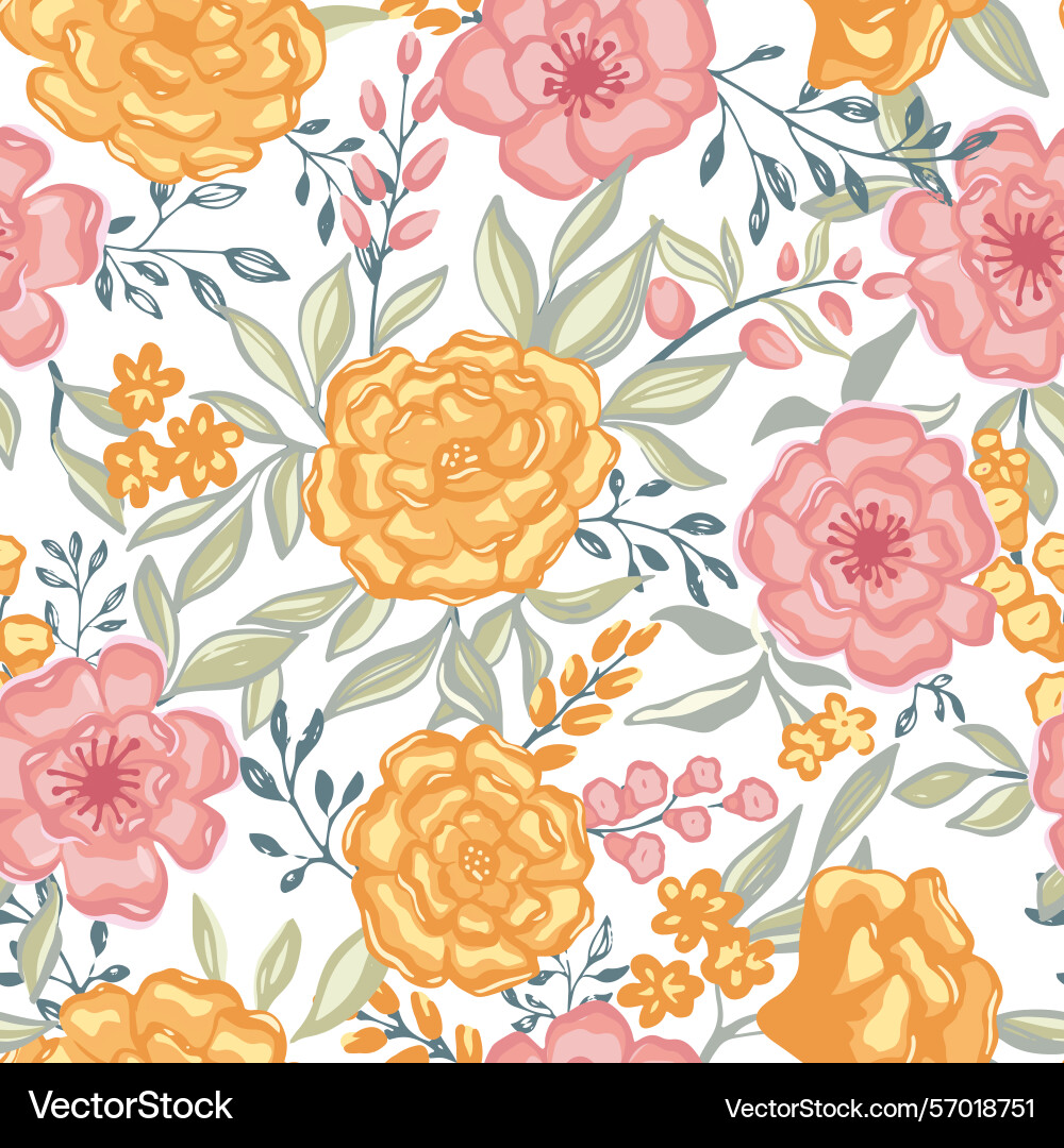 Vintage seamless floral pattern Vintage seamless floral pattern Vector Image