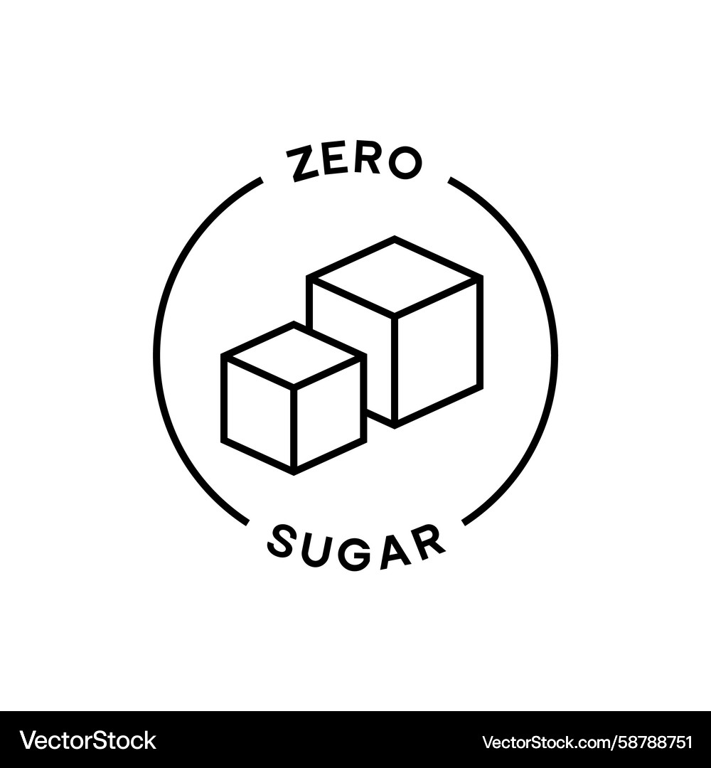 Zero sugar minimal outline icon with cube shapes Vector Image