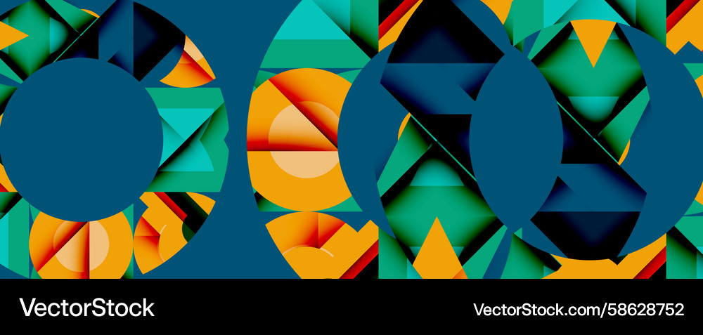 Abstract geometric pattern circular shapes Vector Image