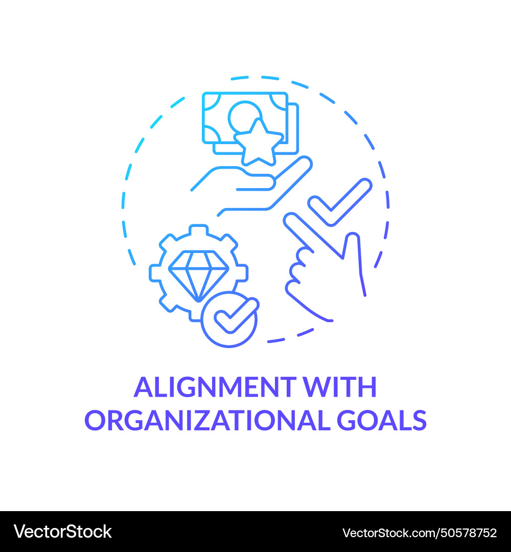 Alignment with organizational goals blue gradient Vector Image
