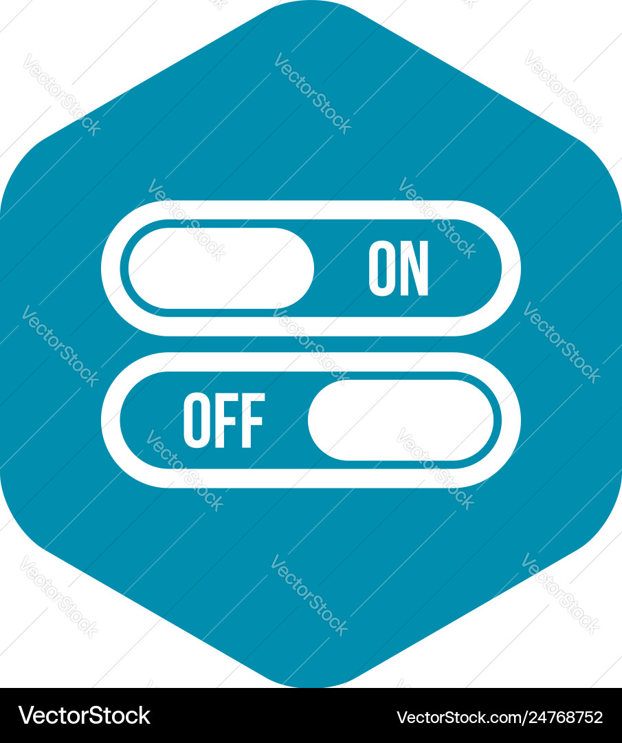 Button on and off icon simple style Button on and off icon simple style Vector Image