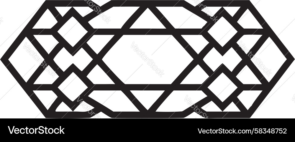 Complex Black Hexagonal Pattern Vector Image