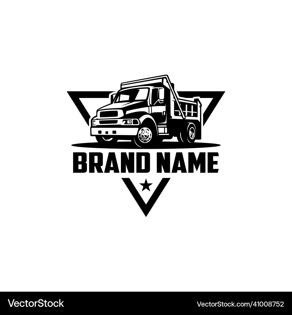 Dump Truck Logo Template - Heavy Equipment vector image