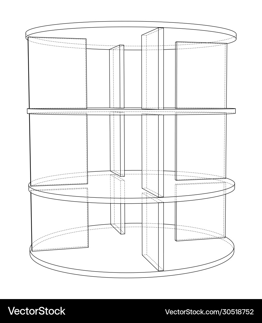 Empty showcase outline rendering 3d vector image