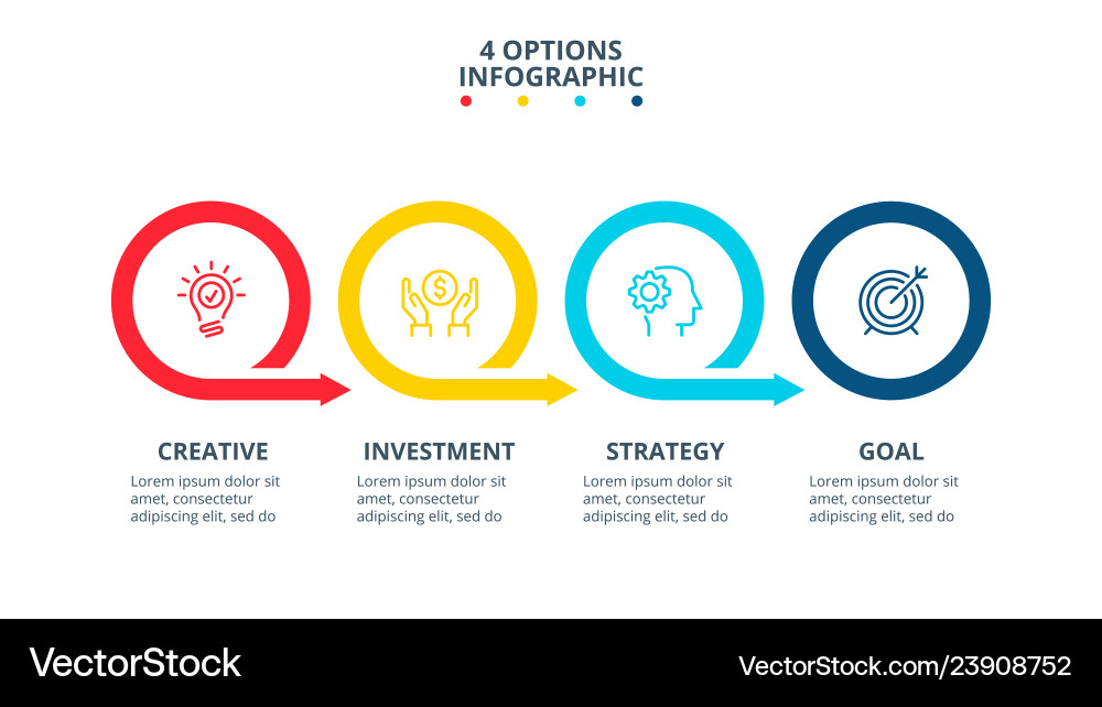 Four Step Process Diagram vector image