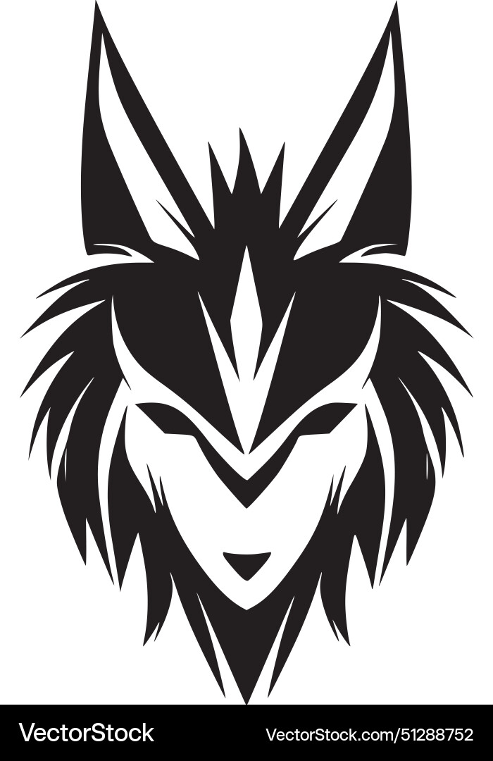 Fox - black and white Royalty Free Vector Image