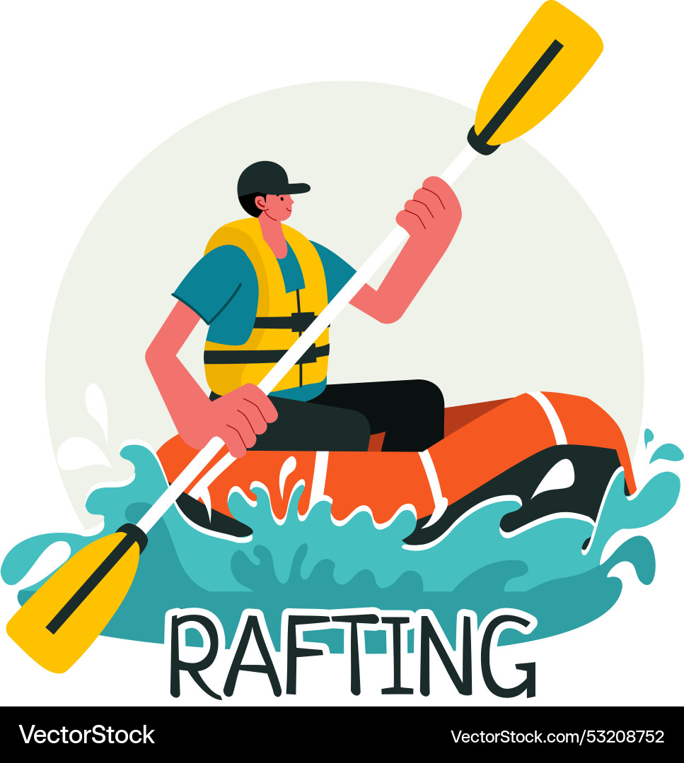 Rafting mit Menschen im Wassersport Rafting mit Menschen im Wassersport vektorbild