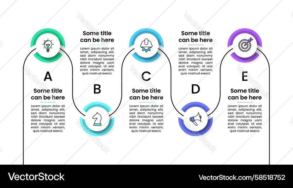 Workflow Diagram Template - Circles & Lines Vector Image
