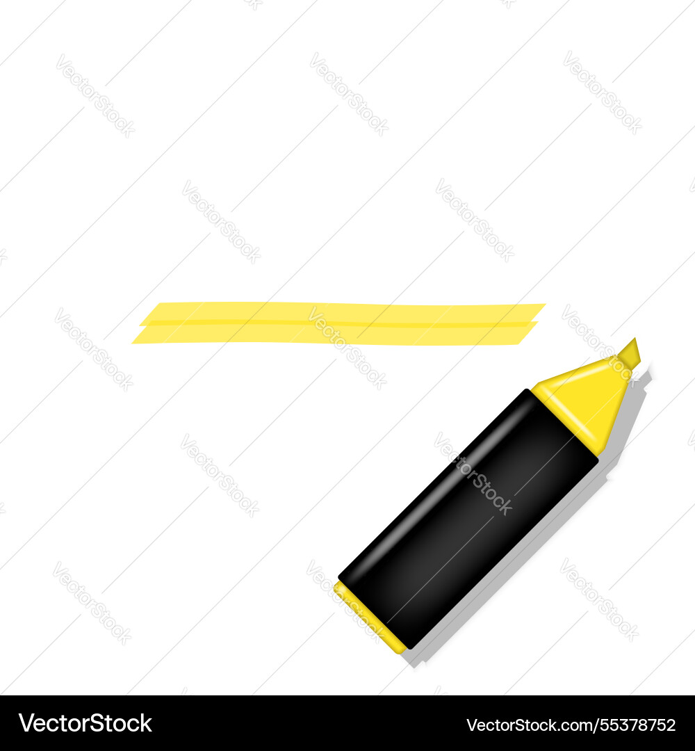 Yellow Marker Underlines vector image