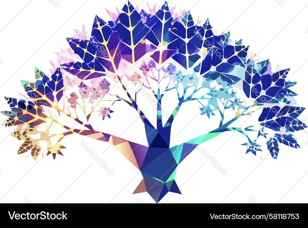 Abstract Colorful Tree Pattern Vector Image