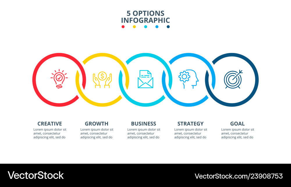 Abstract elements of graph diagram with 5 steps Abstract elements of graph diagram with 5 steps vector image