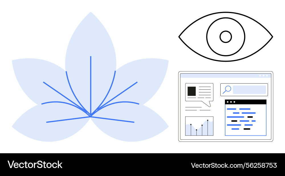 Abstract flower data insights and analytics Vector Image
