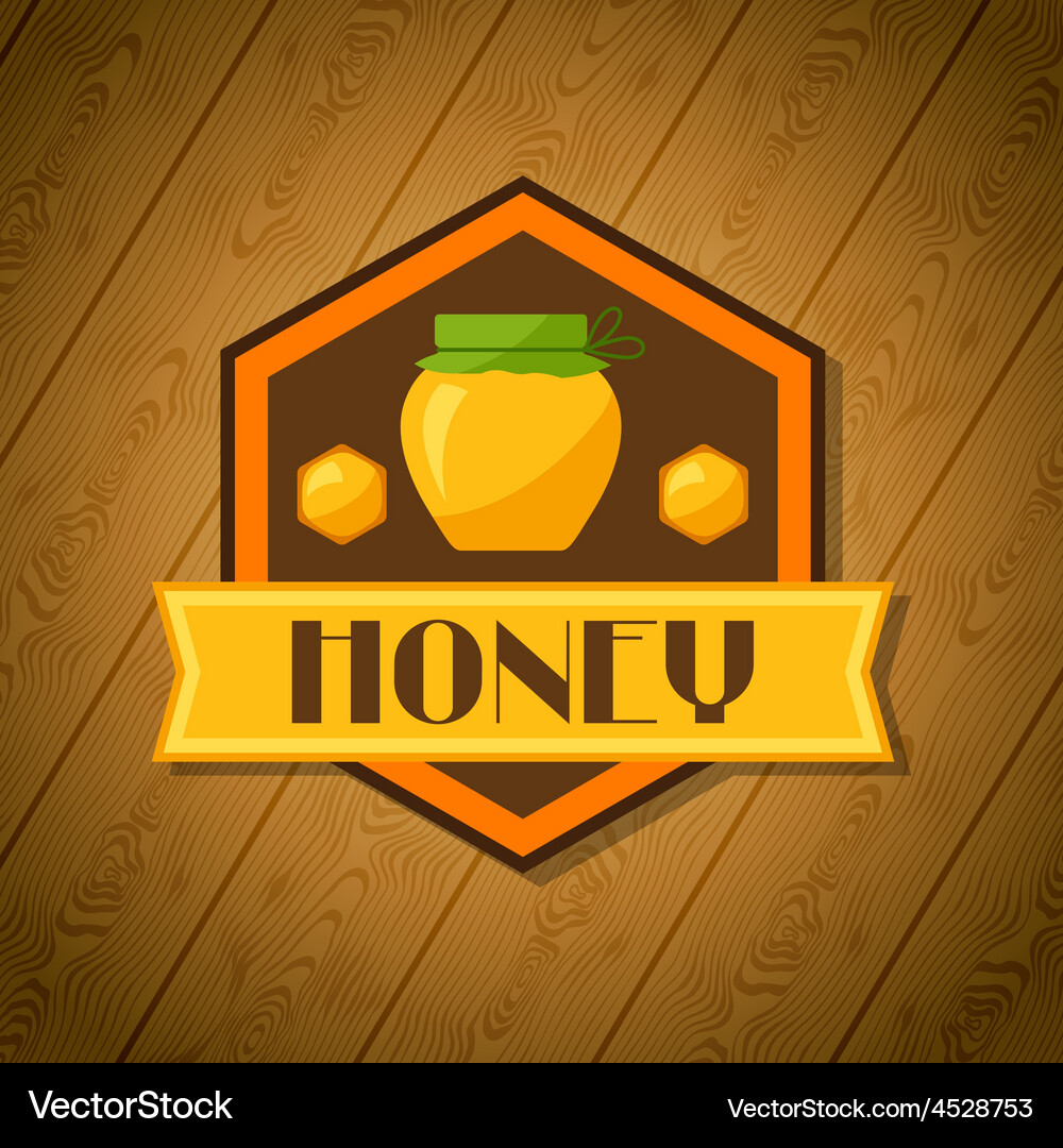 Background design with honey and bee objects Vector Image