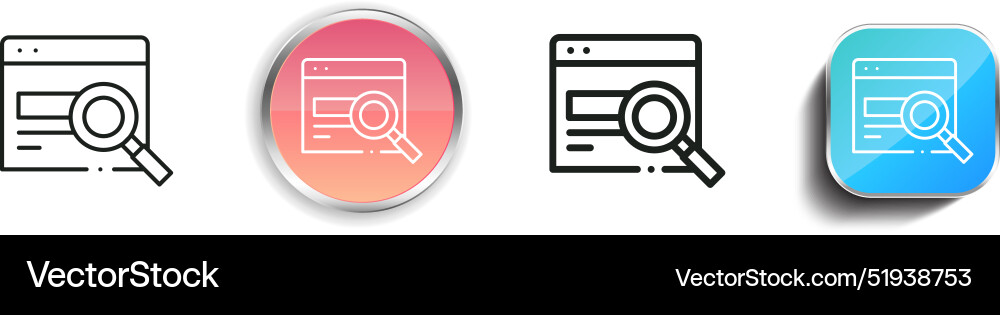 Browser icon thin linear regular and button style Browser icon thin linear regular and button style Vector Image