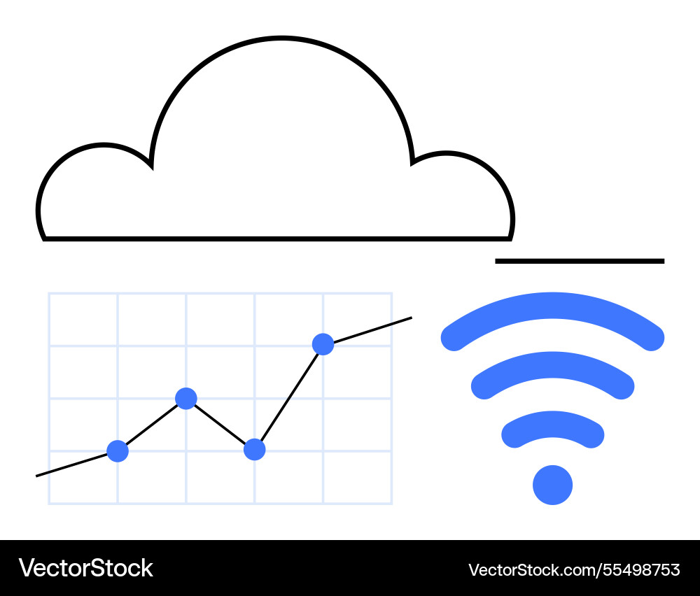 Cloud technology with graph analytics and wireless Cloud technology with graph analytics and wireless vector image
