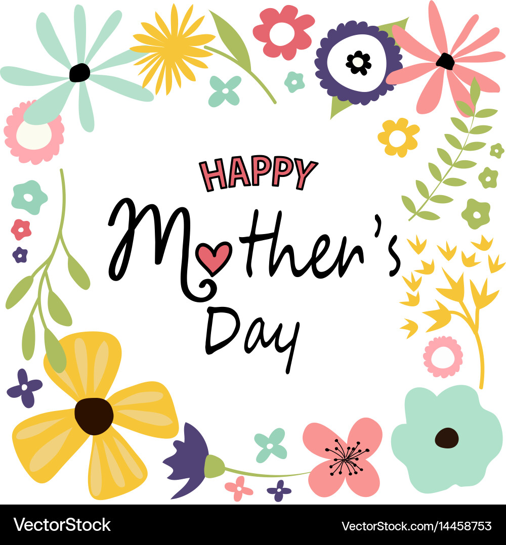 Floral Mothers Day Card Vector Image
