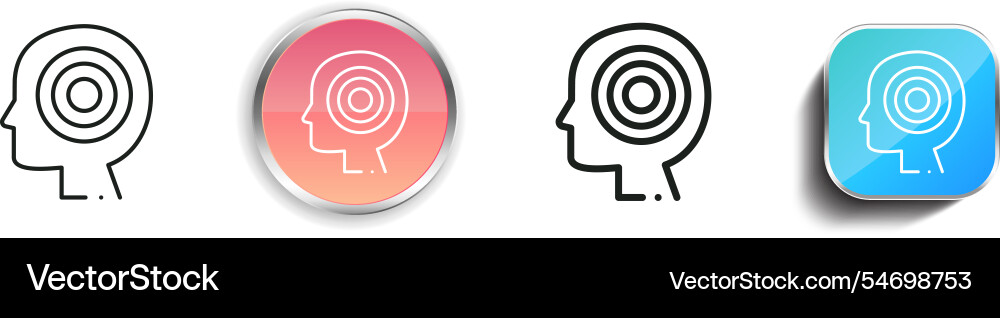 Head icon thin linear regular and button style vector image