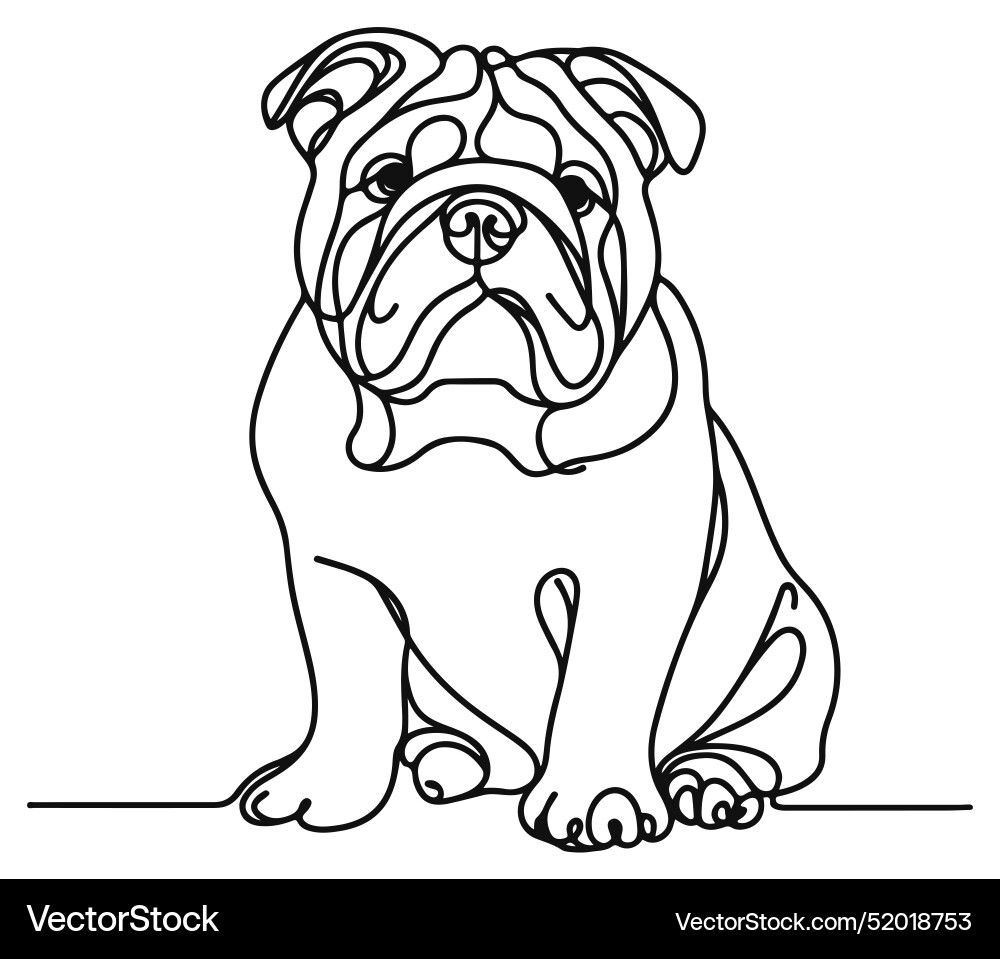 Line art french bulldog ink style cute animal Line art french bulldog ink style cute animal vector image