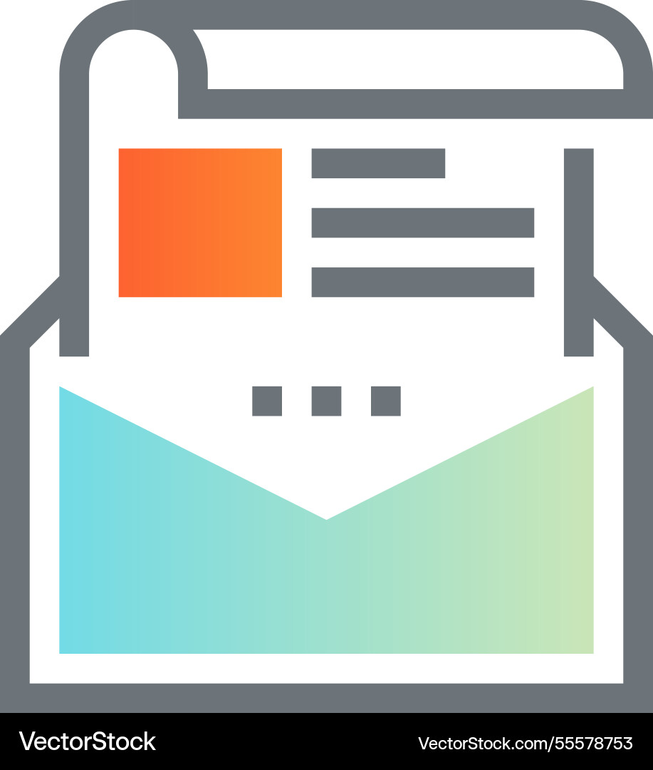 Mail flat line web icon concept Mail flat line web icon concept vector image