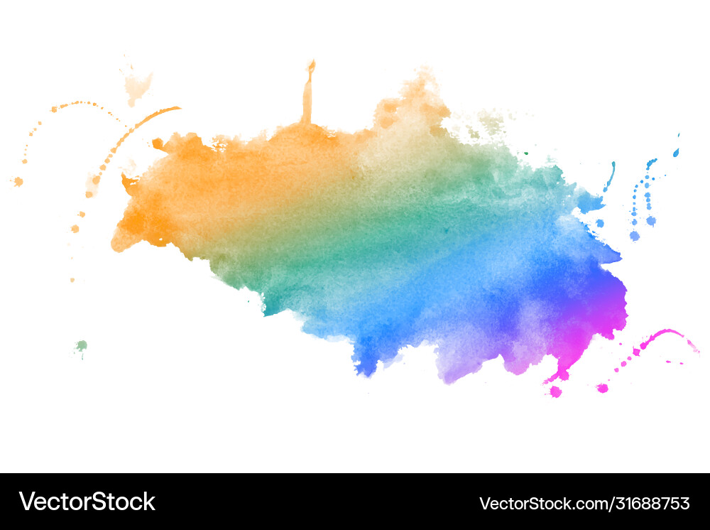 Rainbow Watercolor Stain Splash vector image